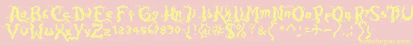Darkwood Font – Yellow Fonts on Pink Background
