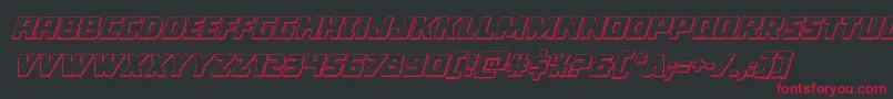 Шрифт Colossus3Dital – красные шрифты на чёрном фоне
