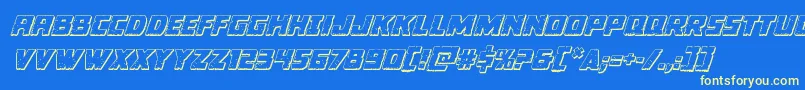 Colossus3Dital Font – Yellow Fonts on Blue Background