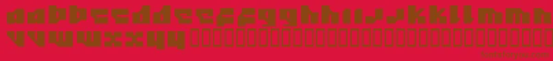 12.20-Schriftart – Braune Schriften auf rotem Hintergrund