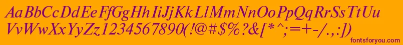 NewtoncfttItalic Font – Purple Fonts on Orange Background