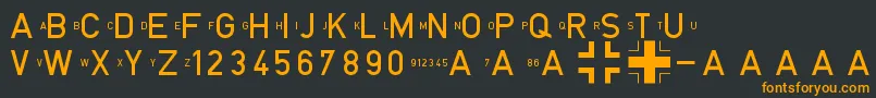 Шрифт BlockschriftFР±rFlugzeuge – оранжевые шрифты на чёрном фоне
