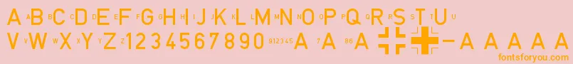 BlockschriftFР±rFlugzeuge Font – Orange Fonts on Pink Background