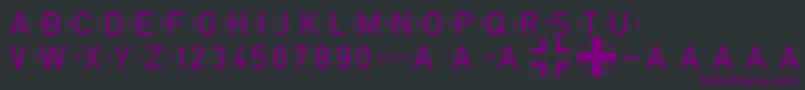 Czcionka BlockschriftFР±rFlugzeuge – fioletowe czcionki na czarnym tle