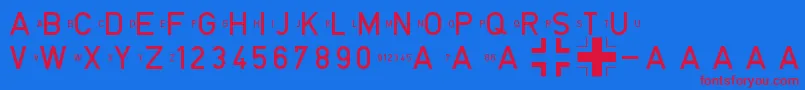 フォントBlockschriftFР±rFlugzeuge – 赤い文字の青い背景