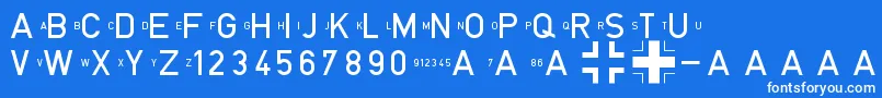 フォントBlockschriftFР±rFlugzeuge – 青い背景に白い文字
