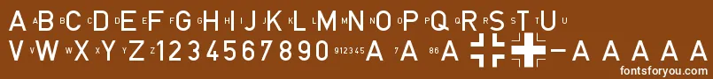 fuente BlockschriftFР±rFlugzeuge – Fuentes Blancas Sobre Fondo Marrón