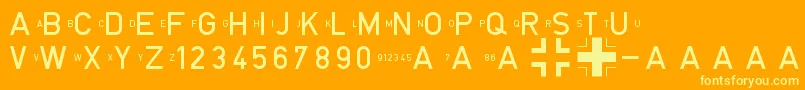 Czcionka BlockschriftFР±rFlugzeuge – żółte czcionki na pomarańczowym tle