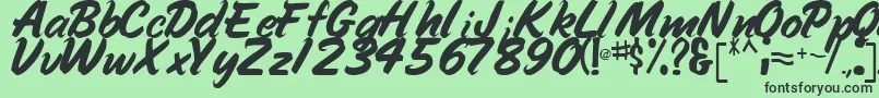 HandyRegular Font – Black Fonts on Green Background