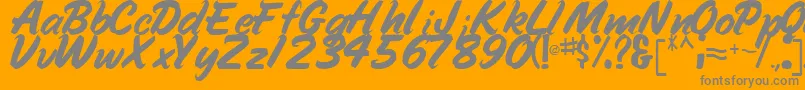 HandyRegular Font – Gray Fonts on Orange Background