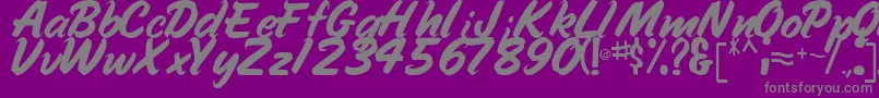 HandyRegular Font – Gray Fonts on Purple Background