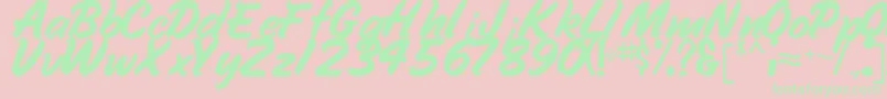HandyRegular-Schriftart – Grüne Schriften auf rosa Hintergrund