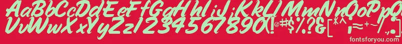 HandyRegular Font – Green Fonts on Red Background