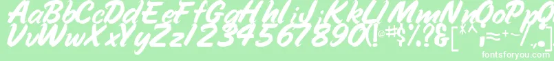 HandyRegular Font – White Fonts on Green Background