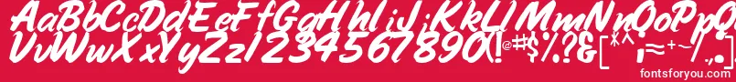 HandyRegular Font – White Fonts on Red Background