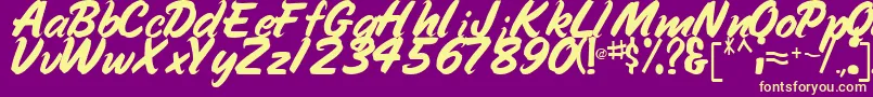 Шрифт HandyRegular – жёлтые шрифты на фиолетовом фоне