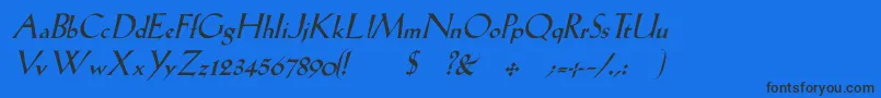 fuente LilhvyItalic – Fuentes Negras Sobre Fondo Azul