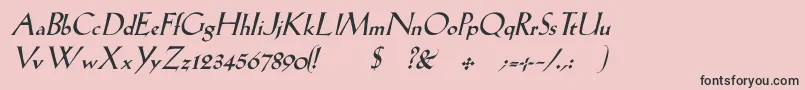 Fonte LilhvyItalic – fontes pretas em um fundo rosa