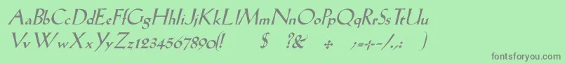 Fonte LilhvyItalic – fontes cinzas em um fundo verde