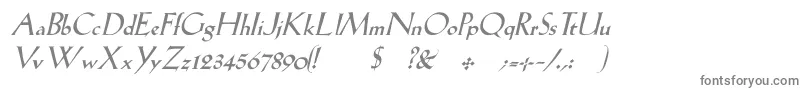 フォントLilhvyItalic – 白い背景に灰色の文字