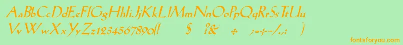 fuente LilhvyItalic – Fuentes Naranjas Sobre Fondo Verde