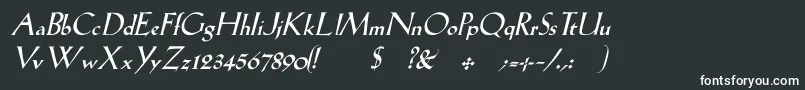 フォントLilhvyItalic – 黒い背景に白い文字