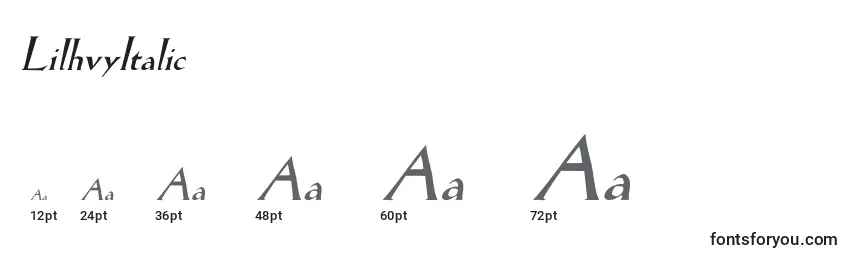 Размеры шрифта LilhvyItalic