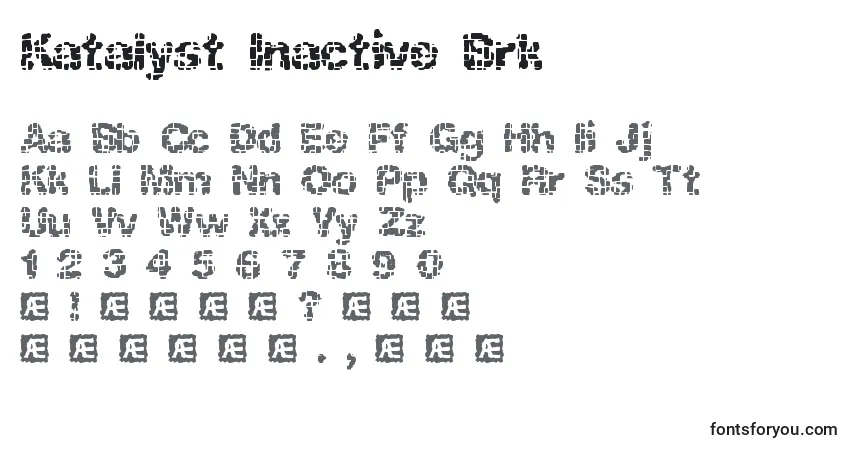 Шрифт Katalyst Inactive Brk – алфавит, цифры, специальные символы