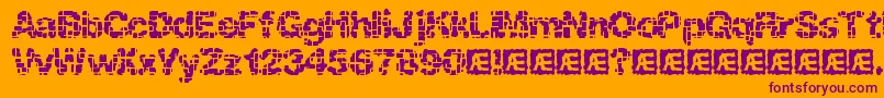 Katalyst Inactive Brk-fontti – violetit fontit oranssilla taustalla
