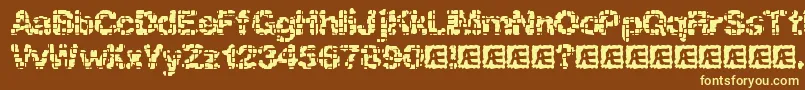 Katalyst Inactive Brk-fontti – keltaiset fontit ruskealla taustalla