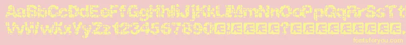 Katalyst Inactive Brk-Schriftart – Gelbe Schriften auf rosa Hintergrund