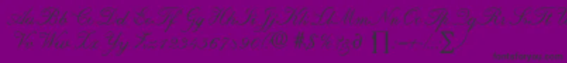 RegencyDb-Schriftart – Schwarze Schriften auf violettem Hintergrund