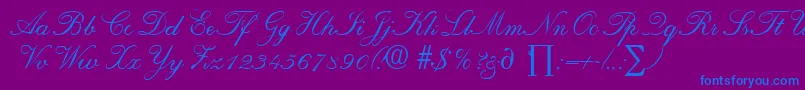 RegencyDb-Schriftart – Blaue Schriften auf violettem Hintergrund