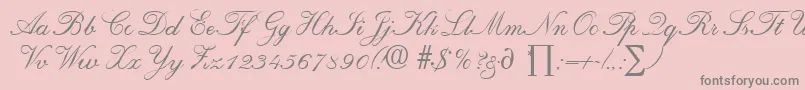 RegencyDb-Schriftart – Graue Schriften auf rosa Hintergrund