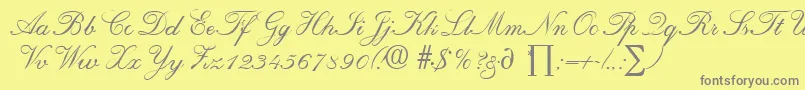 RegencyDb Font – Gray Fonts on Yellow Background