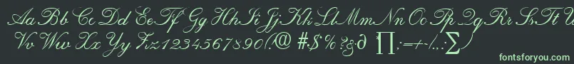 Fonte RegencyDb – fontes verdes em um fundo preto