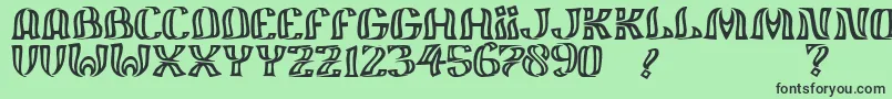 フォントJmhFelizOut – 緑の背景に黒い文字