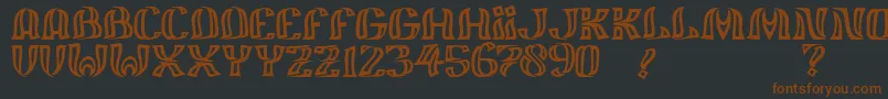 JmhFelizOut-Schriftart – Braune Schriften auf schwarzem Hintergrund
