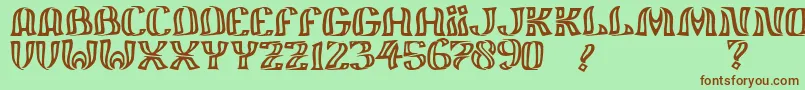 JmhFelizOut Font – Brown Fonts on Green Background