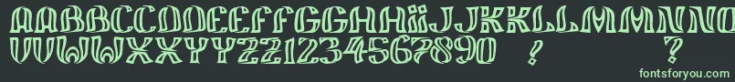 フォントJmhFelizOut – 黒い背景に緑の文字