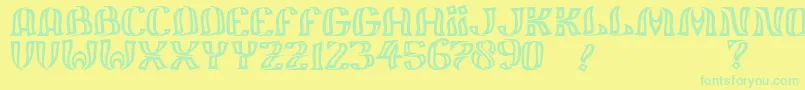 JmhFelizOut Font – Green Fonts on Yellow Background