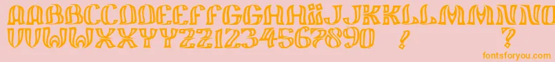 JmhFelizOut Font – Orange Fonts on Pink Background