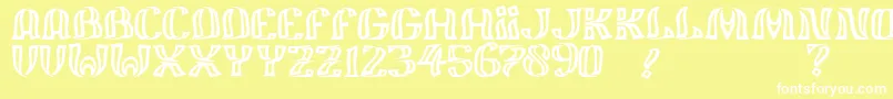 JmhFelizOut Font – White Fonts on Yellow Background