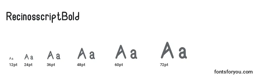 Размеры шрифта RecinosscriptBold