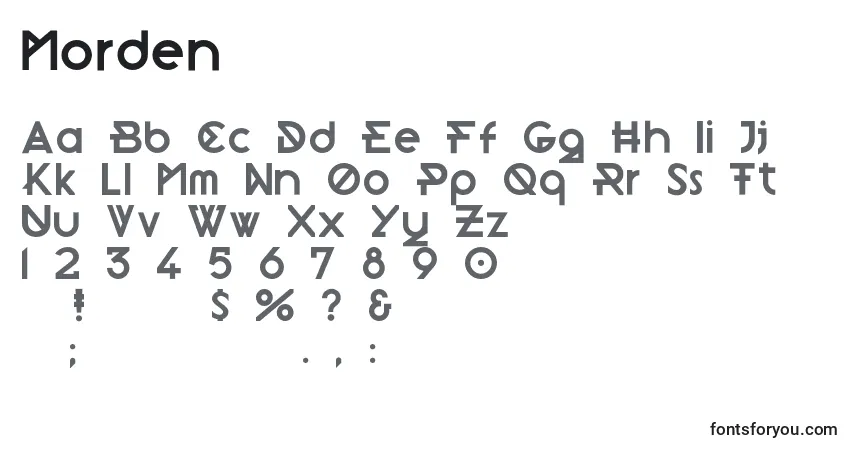 Шрифт Morden – алфавит, цифры, специальные символы
