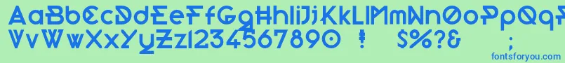 フォントMorden – 青い文字は緑の背景です。