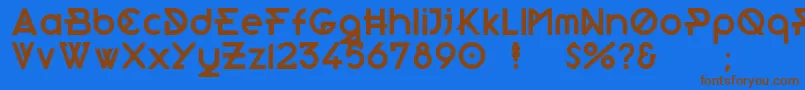 Morden Font – Brown Fonts on Blue Background