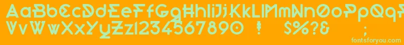 Morden Font – Green Fonts on Orange Background