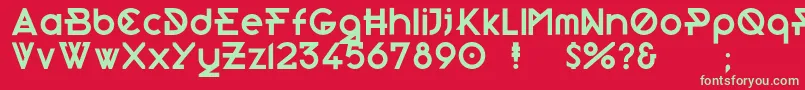 Morden Font – Green Fonts on Red Background