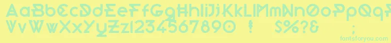 Morden Font – Green Fonts on Yellow Background